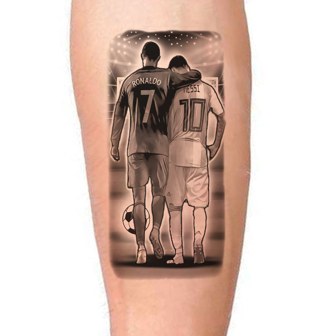 Ronaldo with Messi Temporary Tattoo Waterproof For Male and Female Temporary Body Tattoo