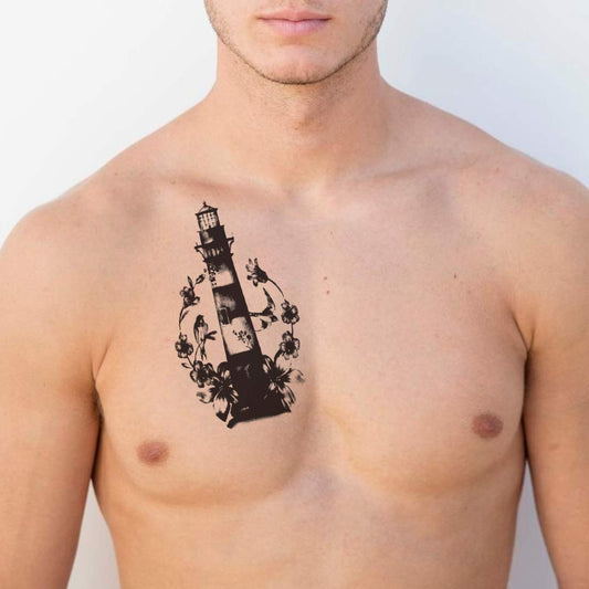 Temporary Tattoowala Lighthouse Men and Women WaterproofTemporary Body Tattoo…