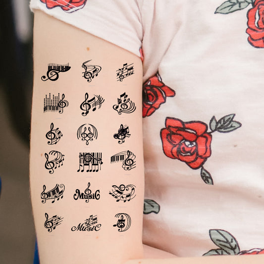 Music Logo Arrow Top 18 Tattoo For Men and Women Waterproof Sticker Temporary Body Tattoo