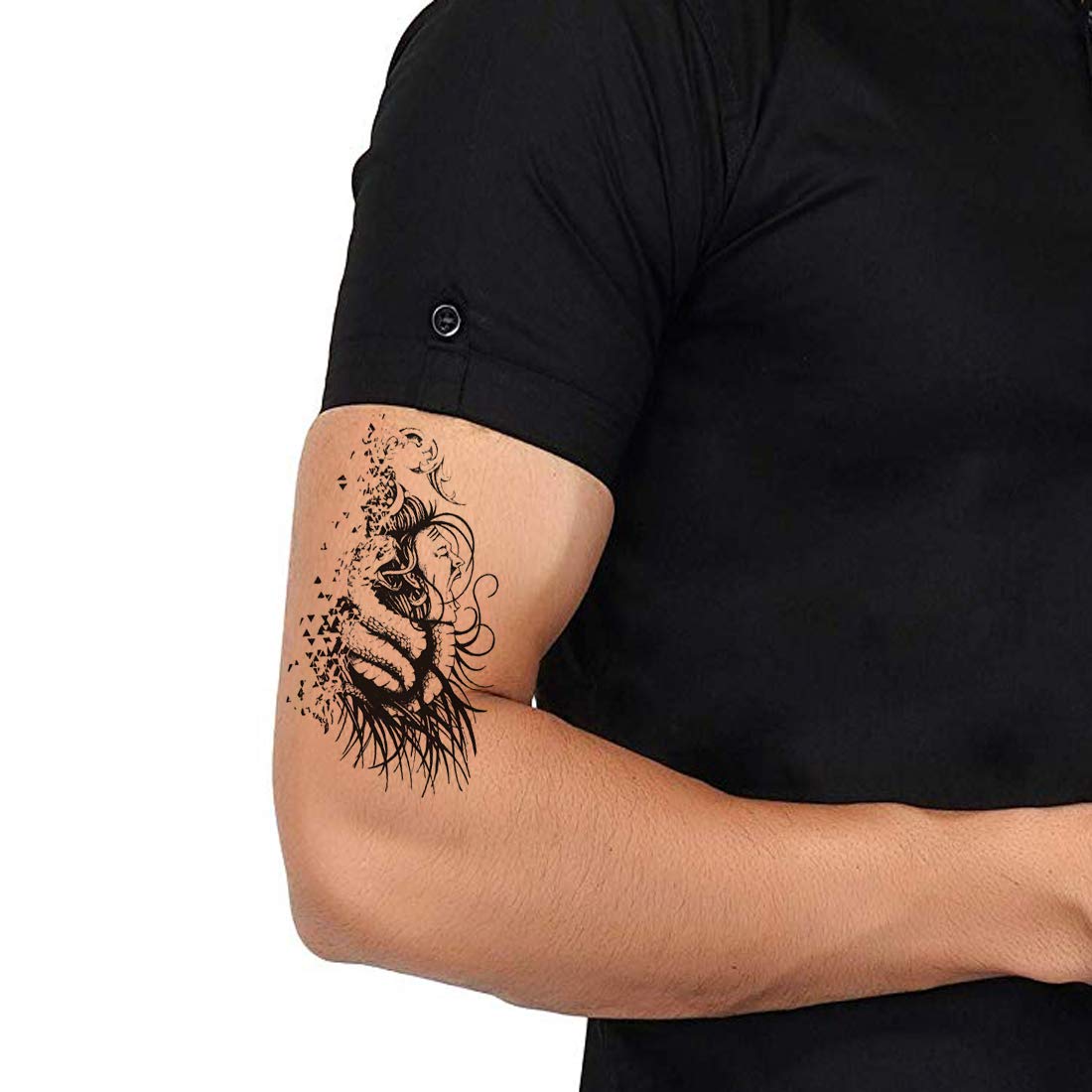 Temporary Tattoowala Trishul Om with Rudraksha Temporary Body Tattoo W –  Temporarytattoowala