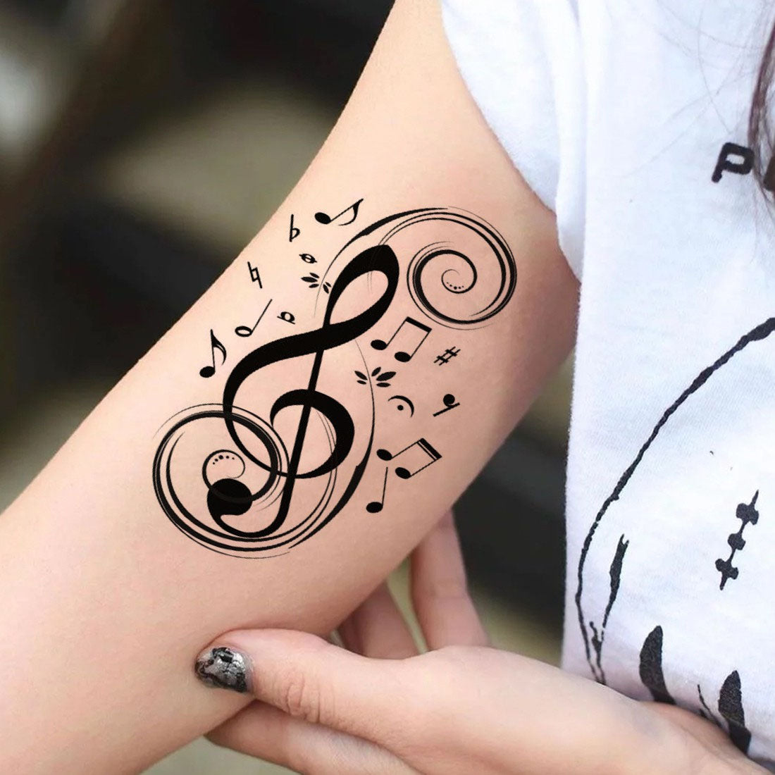 Music Tattoos On Arm For Girls
