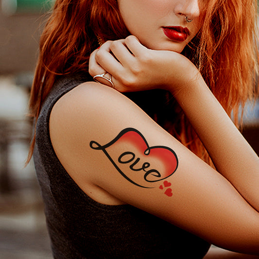 Love In Heart Temporary Tattoo Heart Waterproof Temporary Body Tattoo