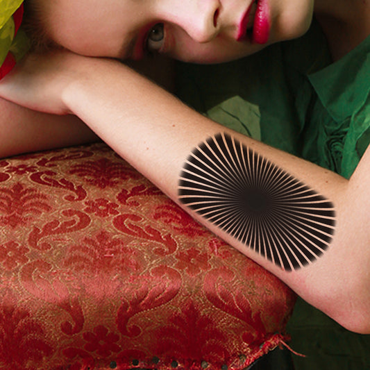 Radiating Lines Starburst Pattern Waterproof Boys and Girls Temporary Tattoo