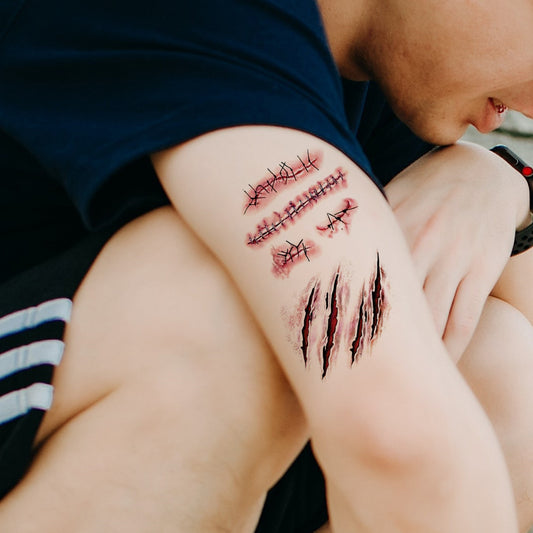 Halloween Tattoo Cuts off Temporary Body Tattoo Waterproof Sticker For Men and Women