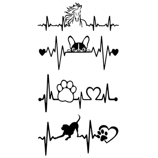 Temporary Tattoowala Animals Heart Beat Foot Print Temporary Tattoo Waterproof For Girls Men Women