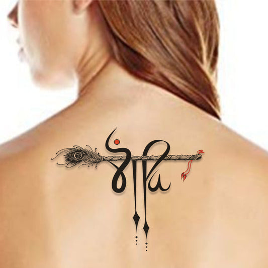 Flute with Maa Paa Tattoo Waterproof For Boys and Girls Temporary Body Tattoo