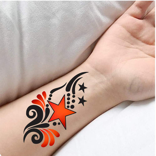 Star with Wings Tattoo Temporary Body Waterproof Boy and Girl Tattoo - Temporarytattoowala
