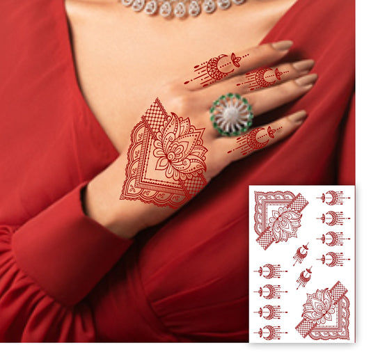 Louts Flower Mehndi Henna Tattoo Waterproof For Women Body Sticker