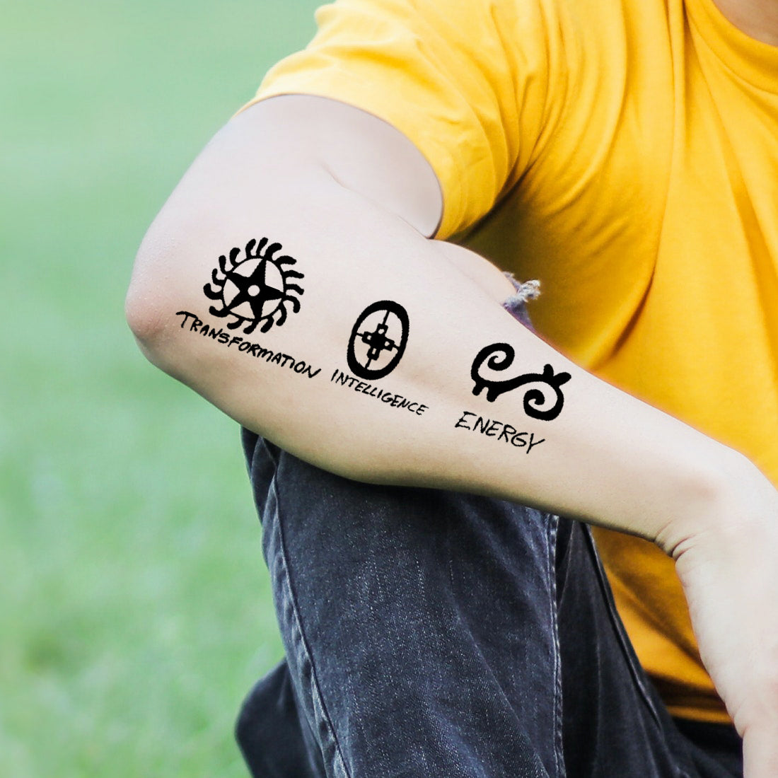 Energy Tattoo Universe Peace Strength Temporary Body Tattoo All Brand Waterproof For Boys and Girls - Temporarytattoowala