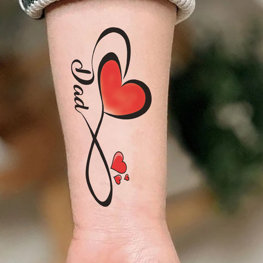 Dad with Heart Tribe Waterproof Temporary Body Tattoo