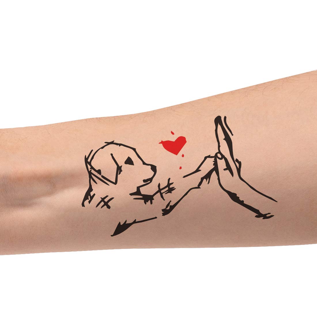 Dog Puppy Love Symbol Body Tattoo Waterproof Male and Female Temporary Body Tattoo - Temporarytattoowala