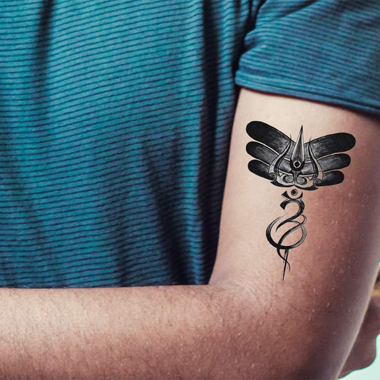 Temporary Tattoowala Om Trishul Lord Shiva Tilak Body Temporary Tattoo