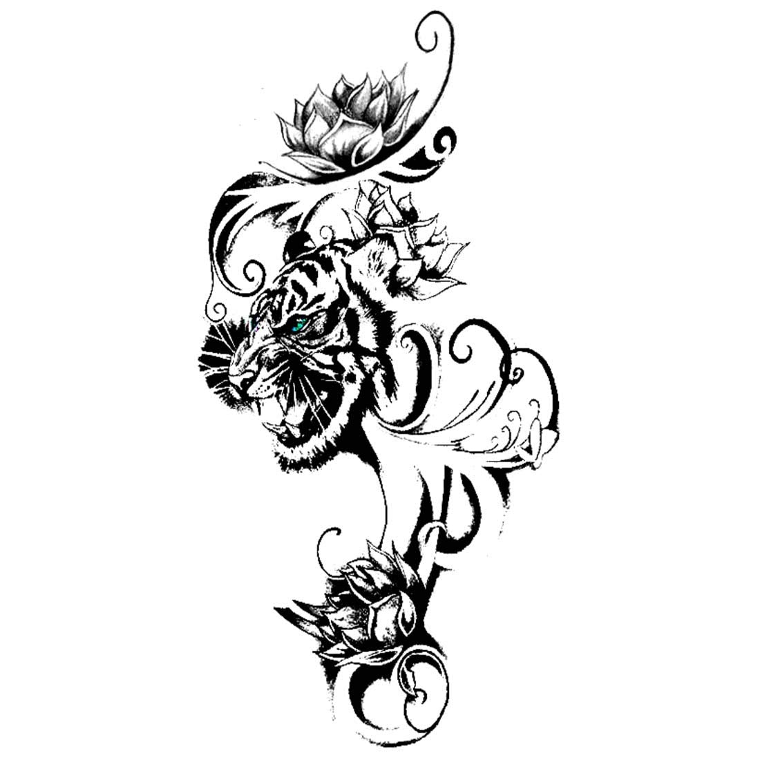 Temporary Tattoowala Lion Tattoo Waterproof Men and Women Temporary Body Tattoo