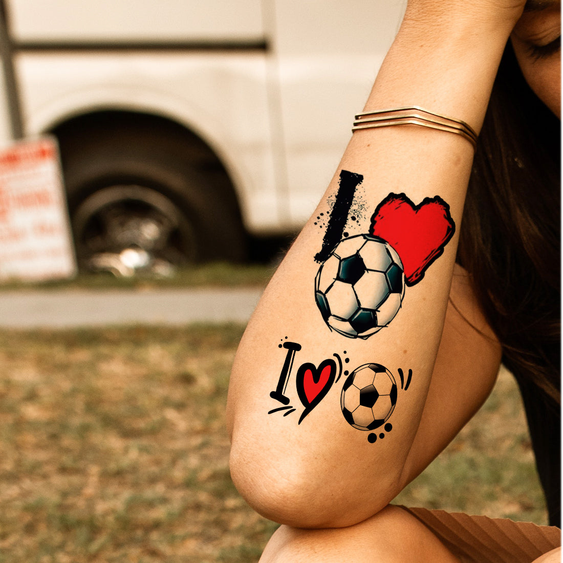 I Love Football Tattoo Waterproof Sticker For Boy and Girl Temporary Body Tattoo