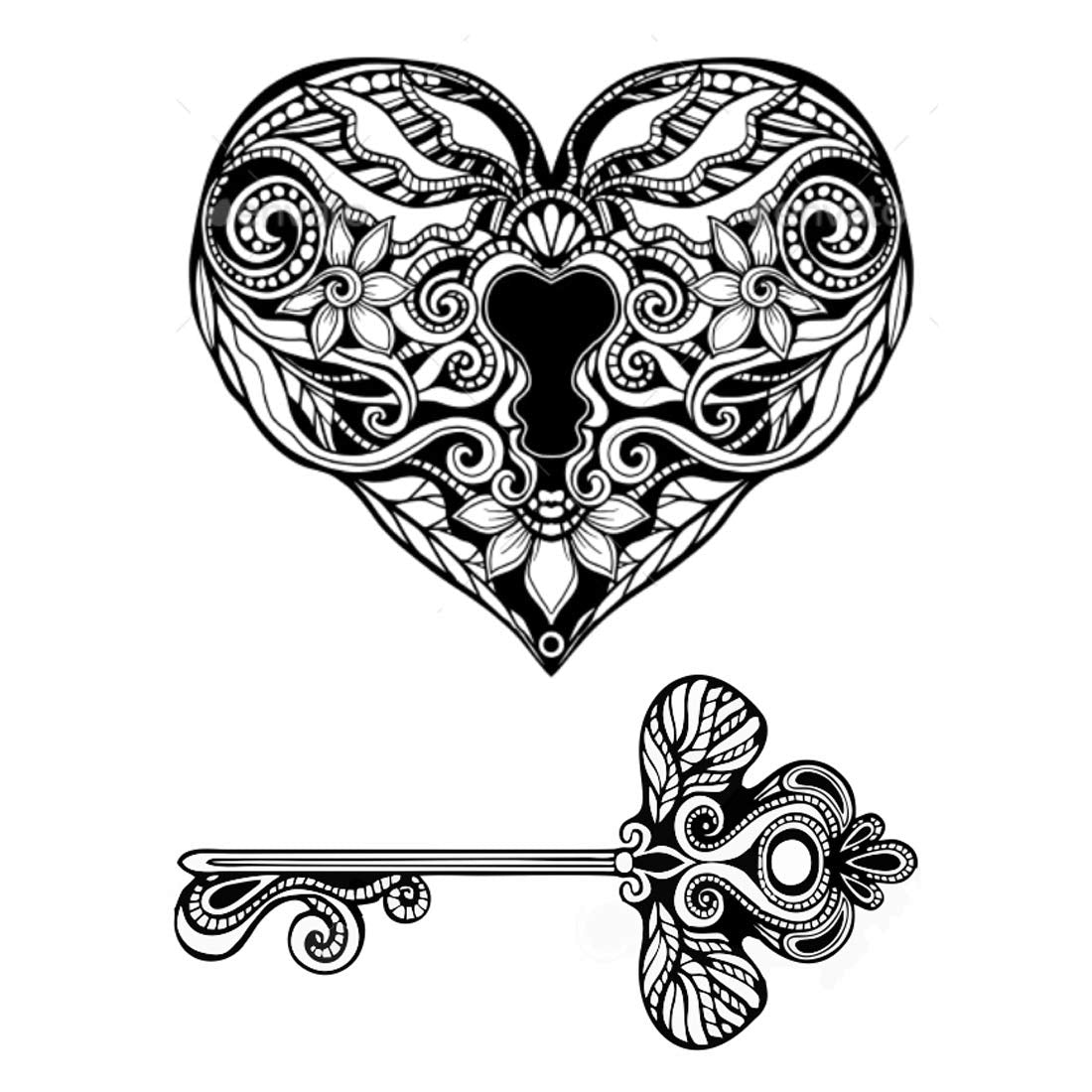 Lock Key Couple Body Tattoo Waterproof Male and Female Temporary Body Tattoo - Temporarytattoowala