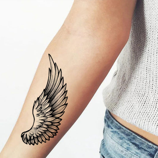 TEMPORARY TATTOOWALA Eagle Wings Bird Black and White Design Temporary Waterproof Tattoo For Men and Women