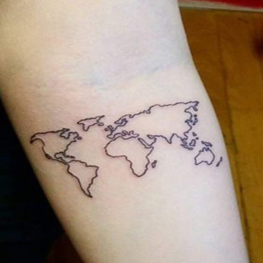 World Maps Temporary Body Tattoo Waterproof For Girls Men Women - Temporarytattoowala