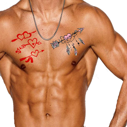 Temporary Tattoowala Heart Arrows Men and Women Waterproof Temporary Body Tattoo…