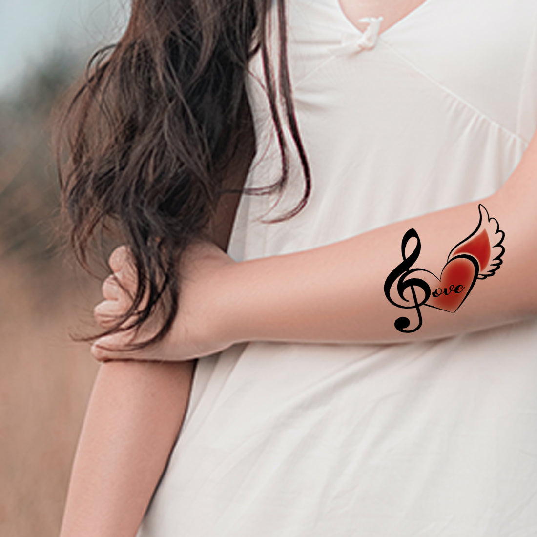 Music Lover With Wing Waterproof For Male and Female Temporary Body Tattoo
