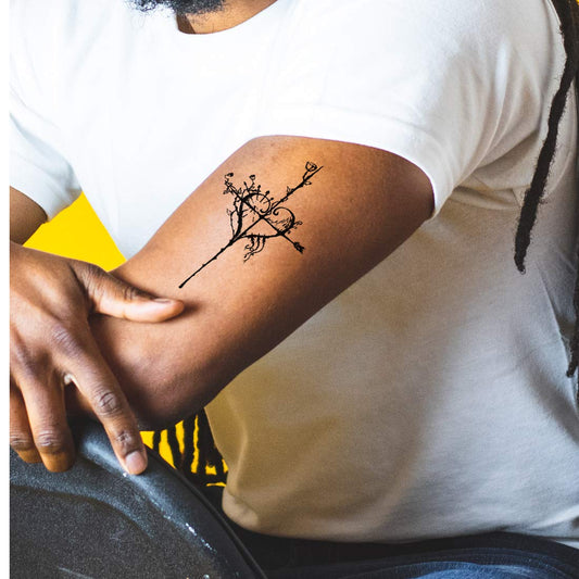 Temporary Tattoowala Heart Arrow Men and Women Waterproof Temporary Body Tattoo