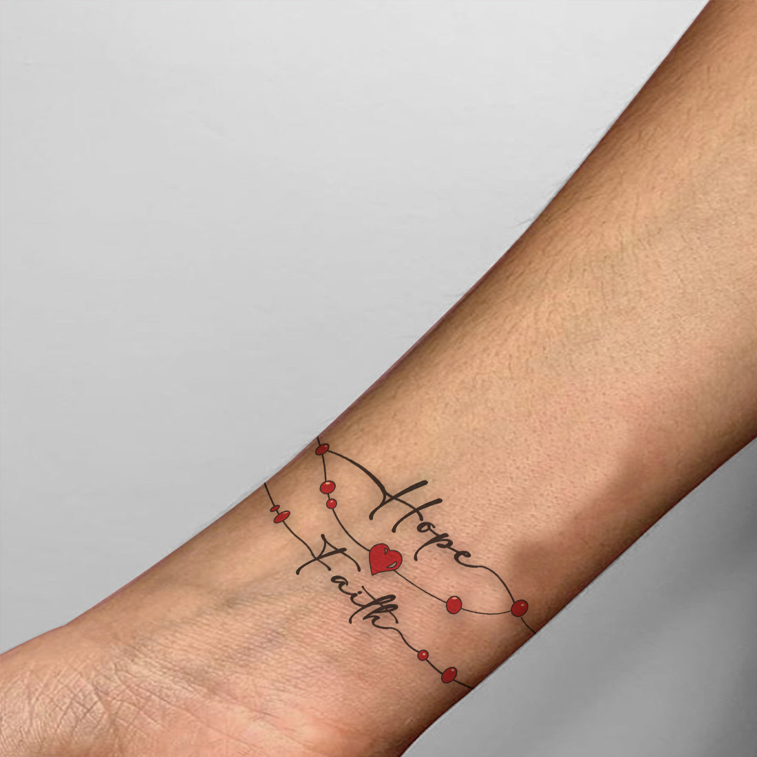 Hope with Faith Tattoo Heart breslate Waterproof For Men and Women Temproary Body Tattoo
