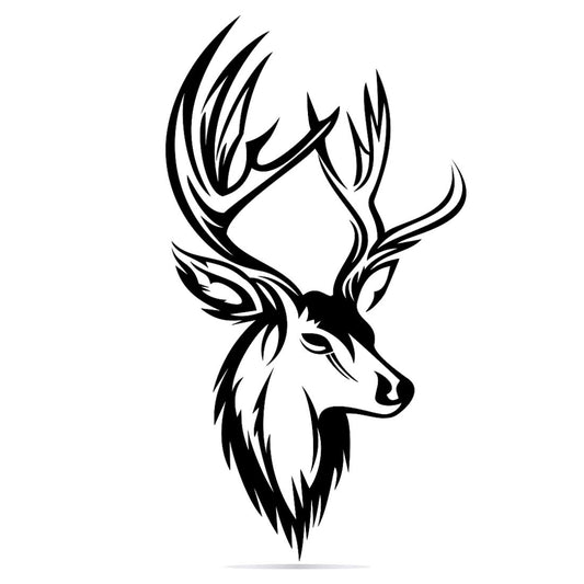 Deer Long Horn Tattoo Waterproof Male and Female Temporary Body Tattoo - Temporarytattoowala