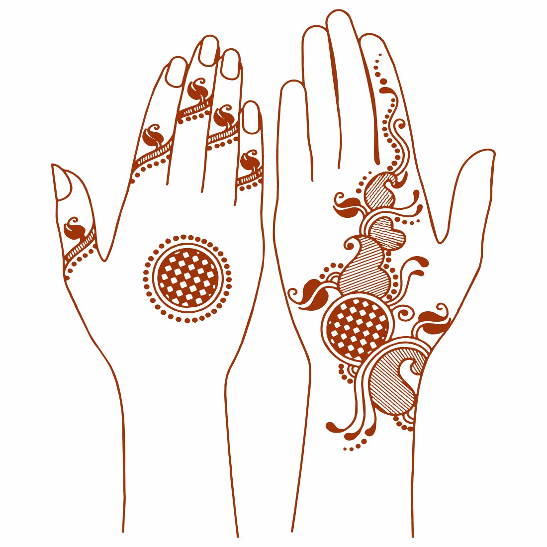 Woman Hand Henna Tattoo Design Set Vector Download