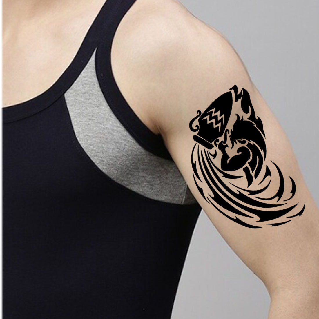 Aquarius Zodiac Sign Design Temporary Tattoo For Man and Woman Temporary Tattoo