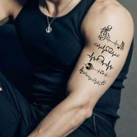Temporary Tattoowala Music Love Arrow Men and Women Waterproof Temporary Body Tattoo