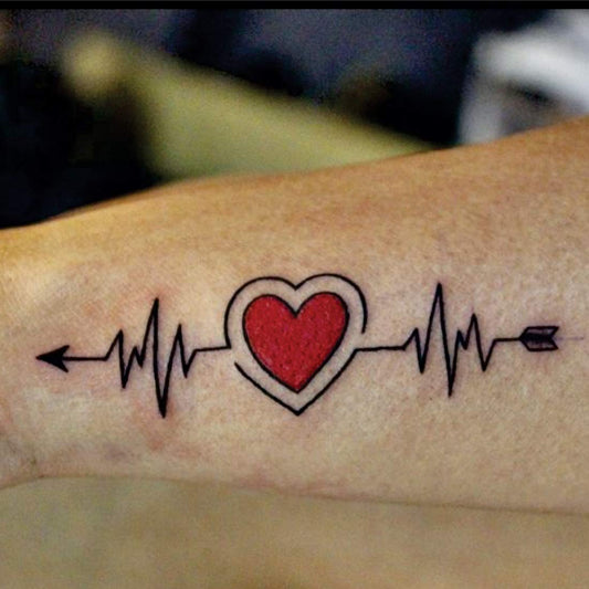 Temporary Tattoowala Love Heart Arrow Men and Women WaterproofTemporary Body Tattoo