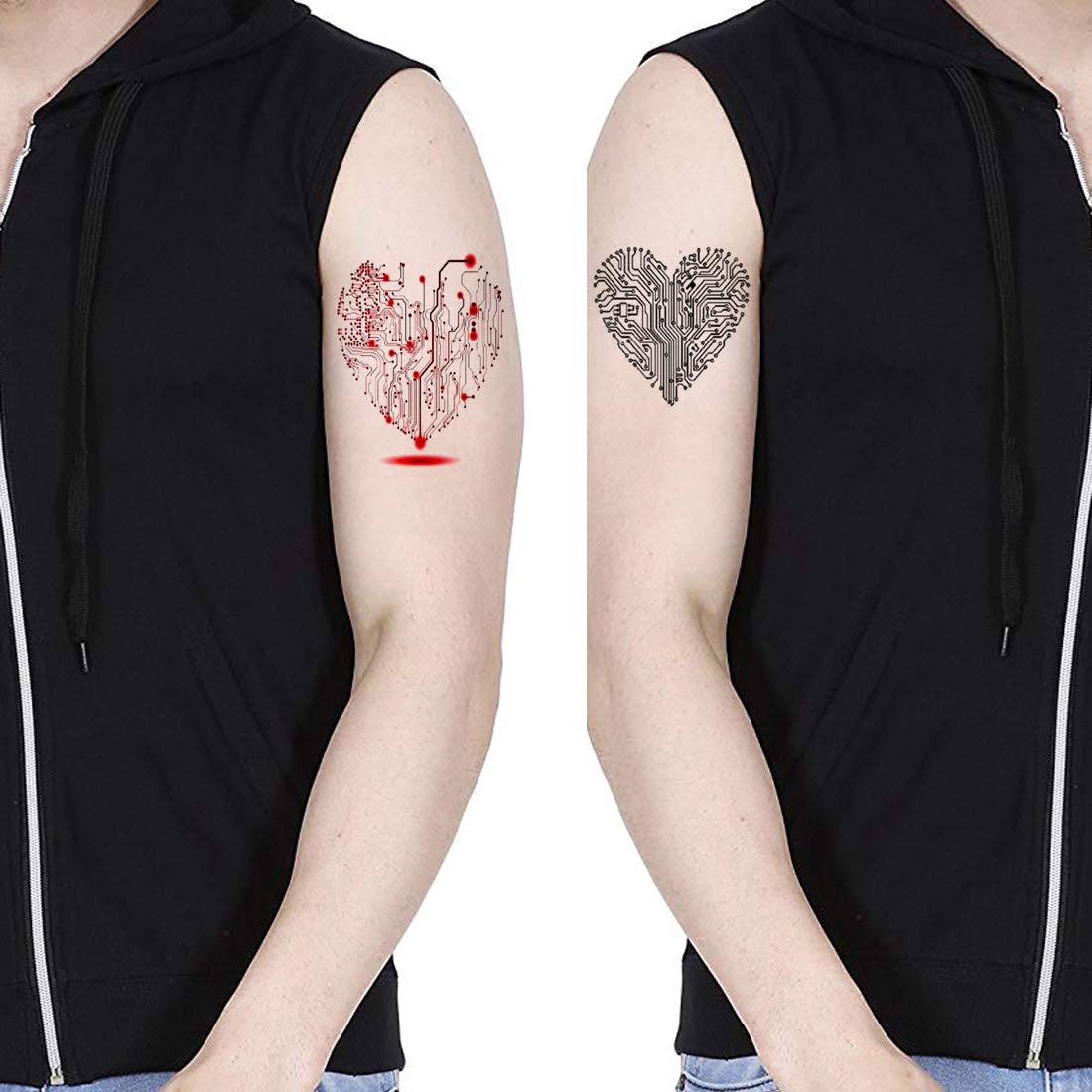 Temporary Tattoowala Heart Love Men and Women Waterproof Temporary Body Tattoo