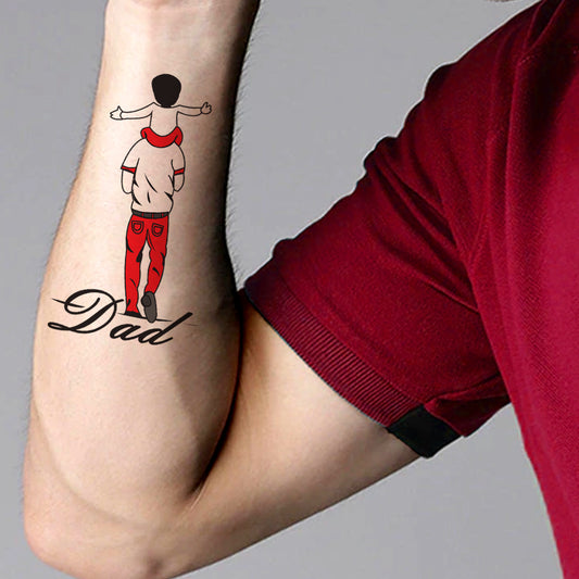 Dad with Son Tattoo Waterproof For Boys Girls Temporary Body Tattoo