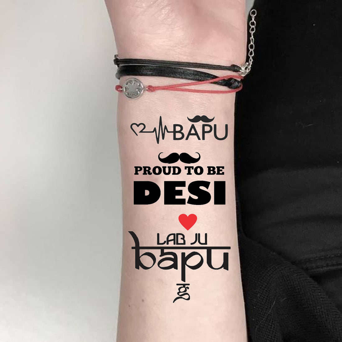 Bapu Proud To Be Desi Tattoo Lab Ju Babu Waterproof Sticker Temporary for Men Tattoo