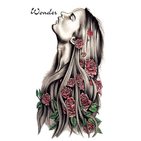 Wonder Women Tattoo Girls Flower Waterproof Men and Women Temporary Body Tattoo