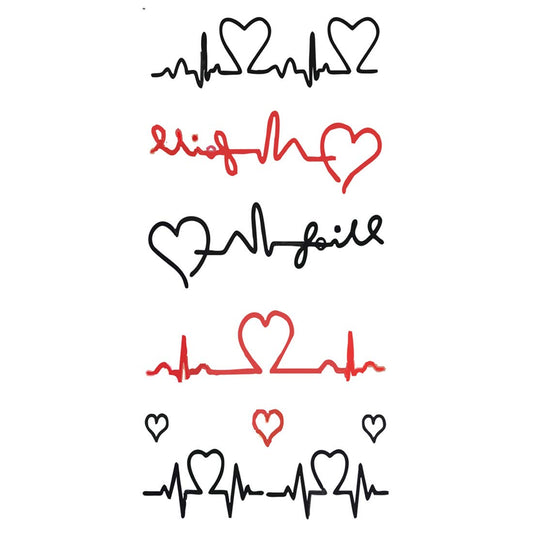 Heart Beat Tattoo Design Tattoo Waterproof Boys and Girls Temporary Body Tattoo - Temporarytattoowala