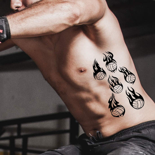 Fire Ball Tattoo Waterproof Men and Women Temporary Body Tattoo