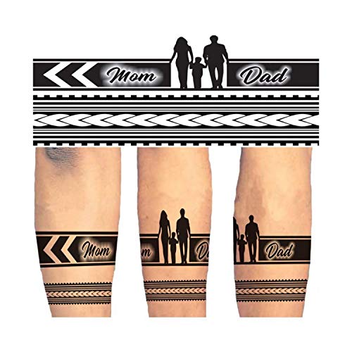 Temporary Tattoowala Mom Dad Hand Band & Tribal Temporary tattoo Design Round Shape Waterproof for Boy