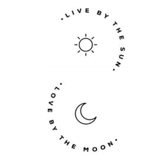 Love By The Sun with Moon Temporary Body Tattoo Waterproof For Girls Men Women - Temporarytattoowala