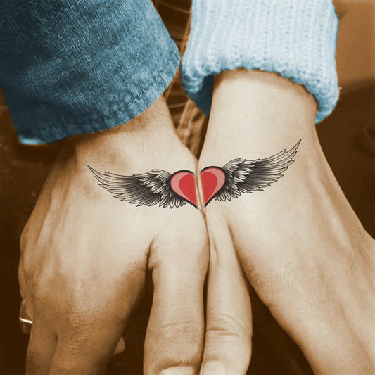 Heart With Wing Two Pack Temporary Tattoo Waterproof For Male and Female Temporary Body Tattoo