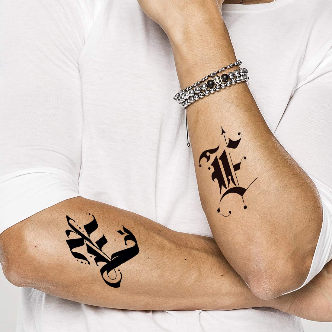 Temporary Tattoowala Name E Letter Two Design Body Temporary Tattoo Waterproof For Girls Men Women