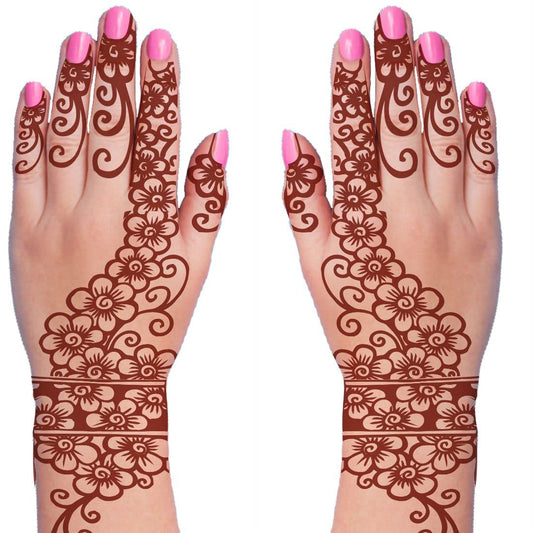 Mehndi Flower Full Hand Tattoo Temporary Tattoo For Girls & Women Waterproof