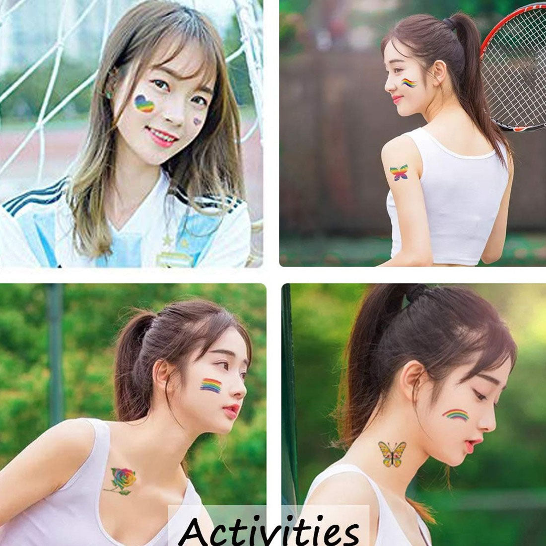 Rainbow Sign Heart Clouds Flags Tattoo Waterproof Male and Female Temporary Body Tattoo - Temporarytattoowala