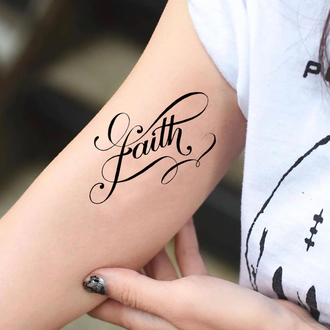 Faith Tattoo Waterproof Male and Female Temporary Body Tattoo - Temporarytattoowala