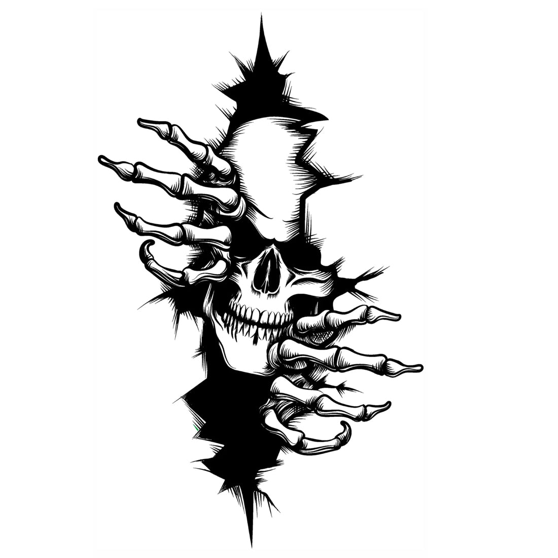 Skull Tattoo For Men and Women Evil Sticker Temporary Body Tattoo