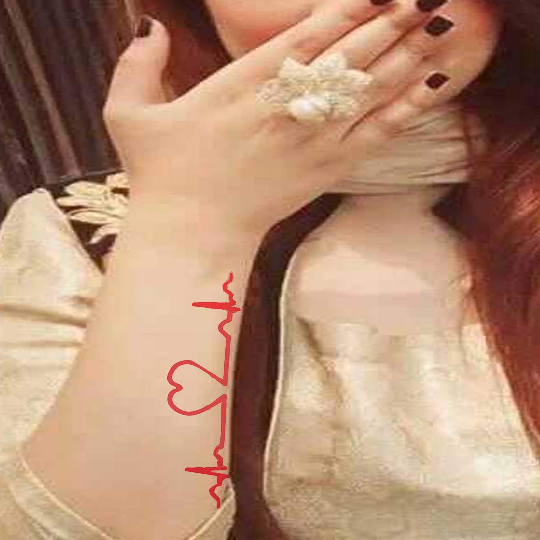Heart Beat Tattoo Design Tattoo Waterproof Boys and Girls Temporary Body Tattoo - Temporarytattoowala