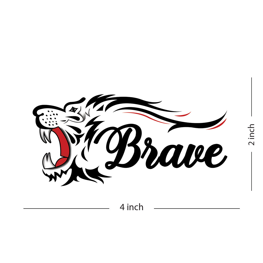 Brave and Tiger Tattoo Waterproof For Men and Women Temporary Tattoo