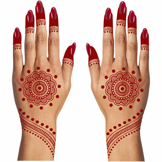 Mandala Henna Mehndi Tattoo Waterproof For Women Temporary Body Tattoo