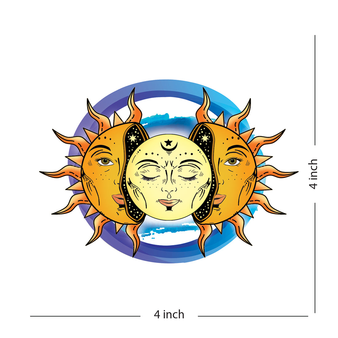 Sun and Moon Temporary Tattoo Waterproof For Male and Female Temporary Body Tattoo