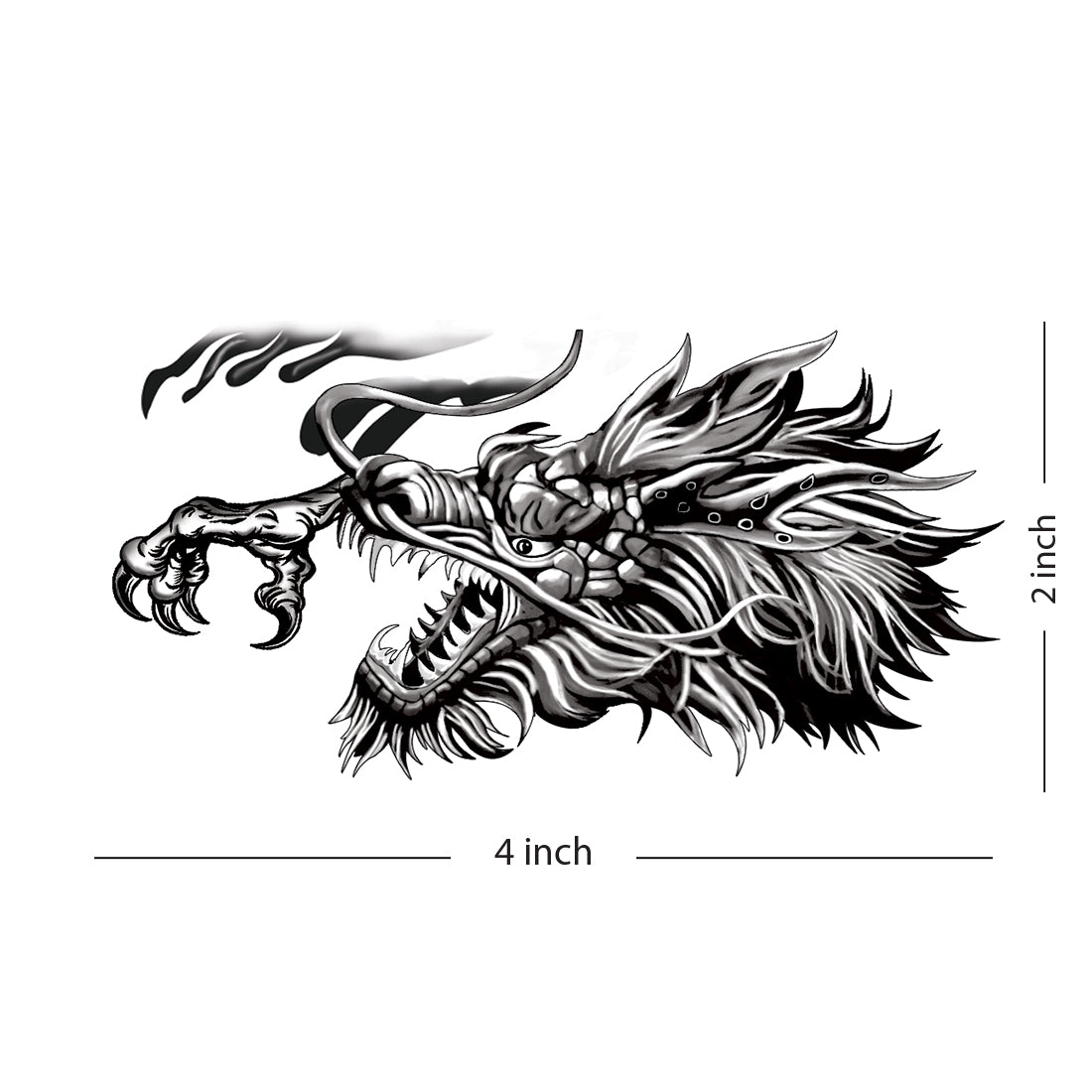 Real Dragon Bite Design Temporary Tattoo Waterproof For Male and Female Temporary Body Tattoo