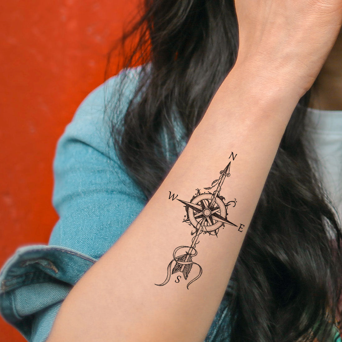 arrow through compass tattoo｜TikTok Search